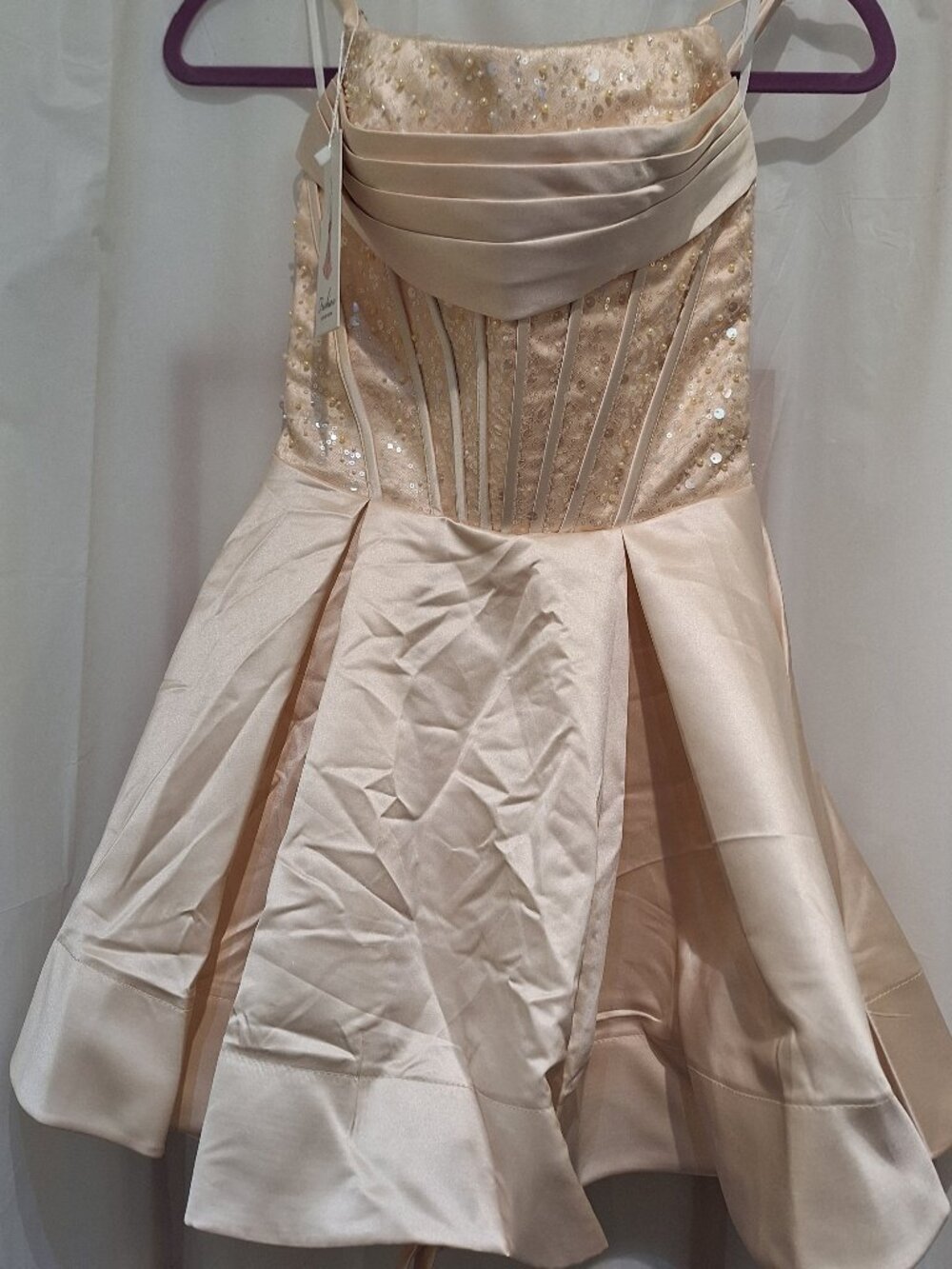 Short Formal Cocktail Part Dress Size 0 Rich Creamy Butter color NWT